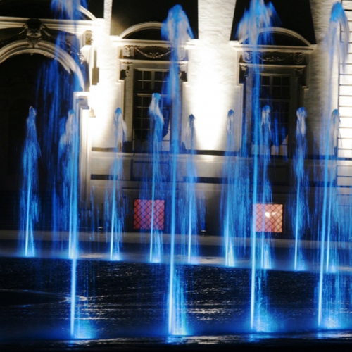 The Water Theather at the Fountain of the Stag in the night
