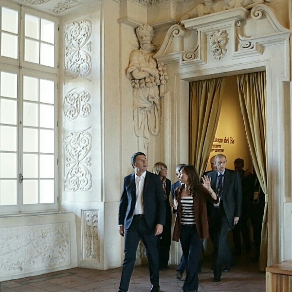 Matteo Renzi visita la Reggia con Paola Zini e Piero Fassino