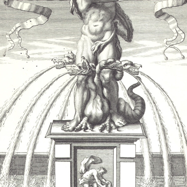 Particolare della Fontana dell’Ercole, Venaria Reale, Palazzo di Piacere, e di Caccia, ideato dall’Altezza Reale di Carlo Emanuele II Duca di Savoia, 1672.