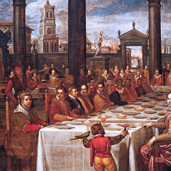 Domenico Cresti detto il Passignano. Banchetto di nozze di Ferdinando di Toscana e Cristina di Lorena, 1590