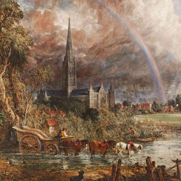 John Constable, Salisbury Cathedral from the Meadows exh. 1831