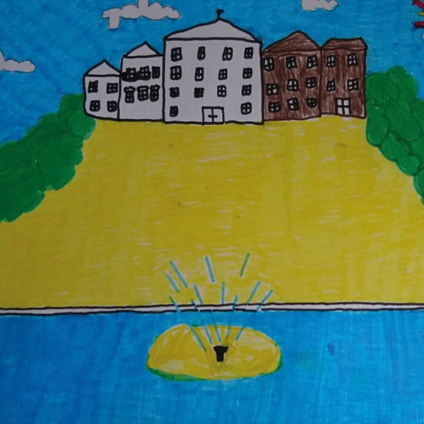 Dipinto della Reggia e i suoi Giardini, Emma, 11 anni