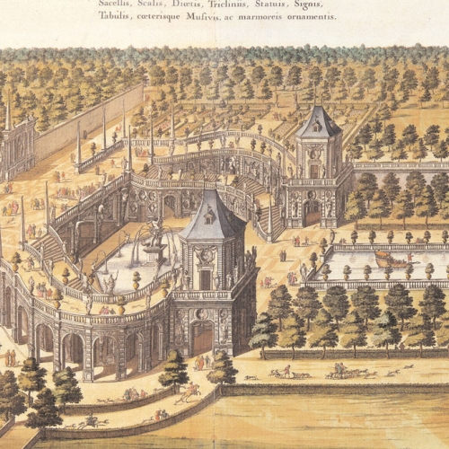 Veduta del complesso della Fontana d’Ercole, 'Venaria Reale, Palazzo di Piacere, e di Caccia, ideato dall’Altezza Reale di Carlo Emanuele II Duca di Savoia', 1672
