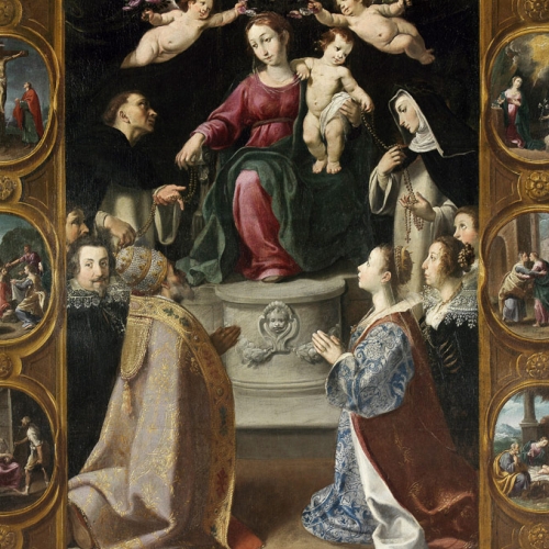 G. A. Molineri, Madonna del Rosario, 1625 ca, Reano, chiesa di San Giorgio