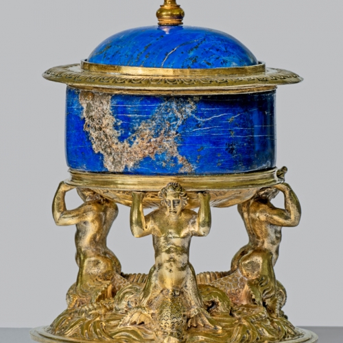 Botteghe Granducali, Saliera, fine del XVI secolo, lapislazzuli, argento dorato