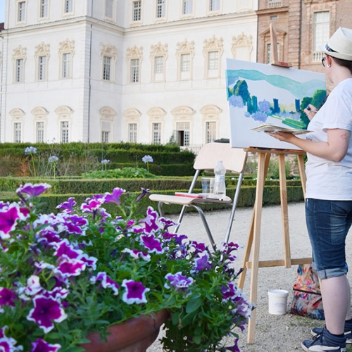 Ragazzi dipingono i Giardini della Reggia di Venaria