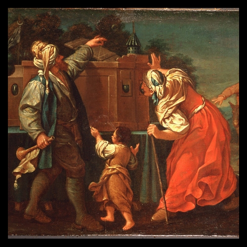 Giuseppe Gambarini, Spettacolo di Mondo Nuovo con giocolieri, inizio del XVIII sec. olio su tela