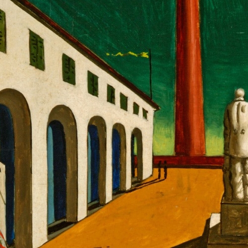 Giorgio de Chirico, Enigma della partenza, olio su tela_oil on canvas, 1914. Mamiano di Traversetolo (Parma), Fondazione Magnani Rocca