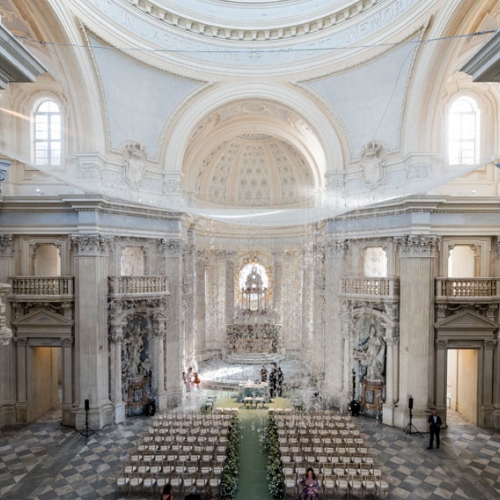 Allestimento della Cappella di Sant'Uberto per un matrimonio