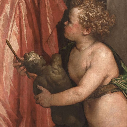 Paolo Veronese, Allegoria della scultura, particolare del putto con il modelletto maschile