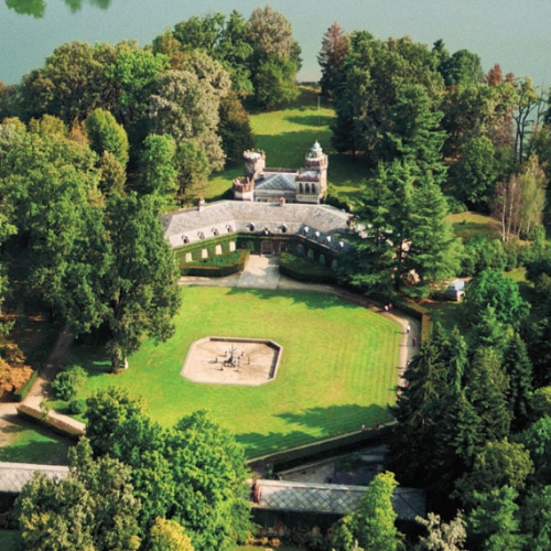 Parco della Mandria, Villa dei Laghi, veduta aerea