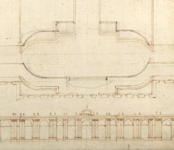 Guarino Guarini (?), Progetto per il giardino di Palazzo Carignano, 1680 circa