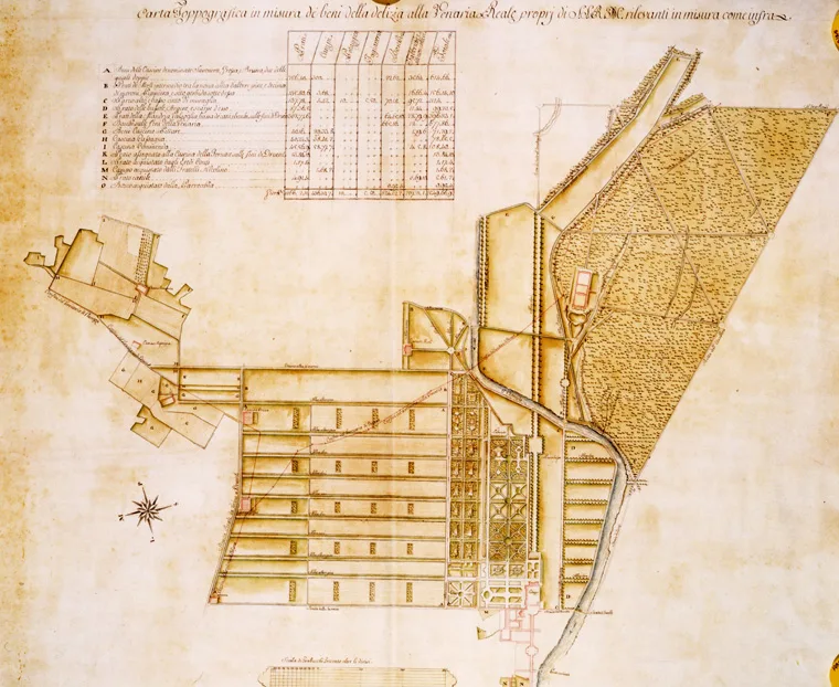 Carta toppografica ... della delizia alla Venaria Reale 
