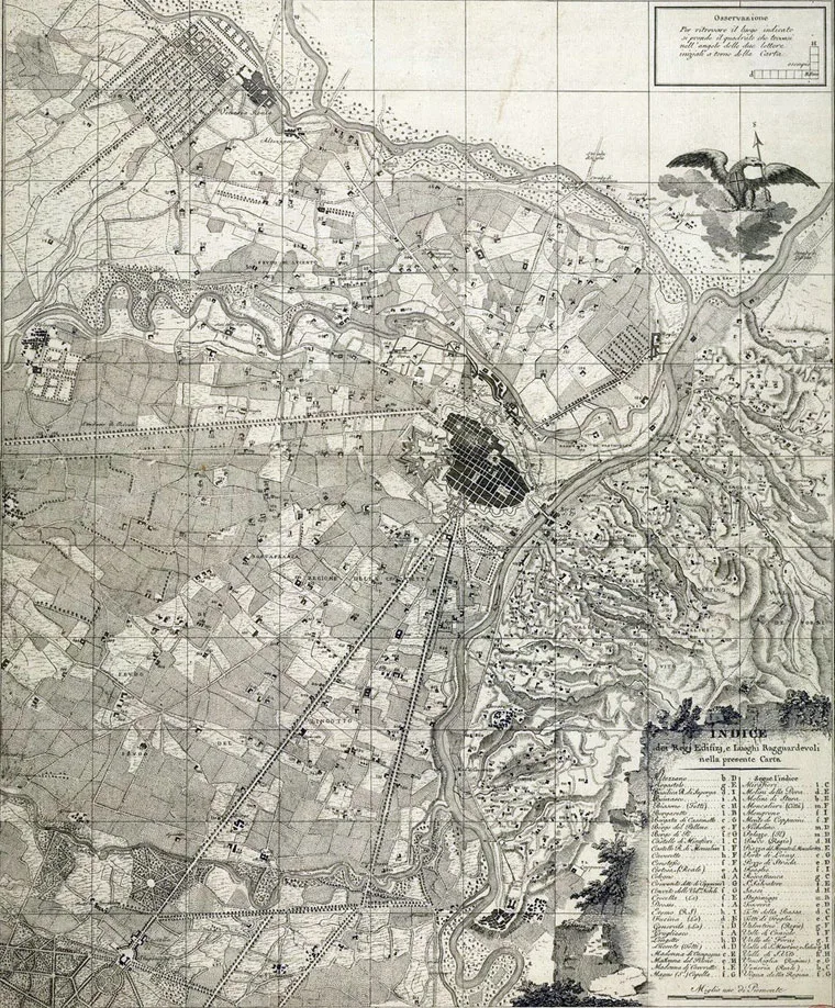 C. Randoni, Carta e territorio di Torino (1805 ca.)