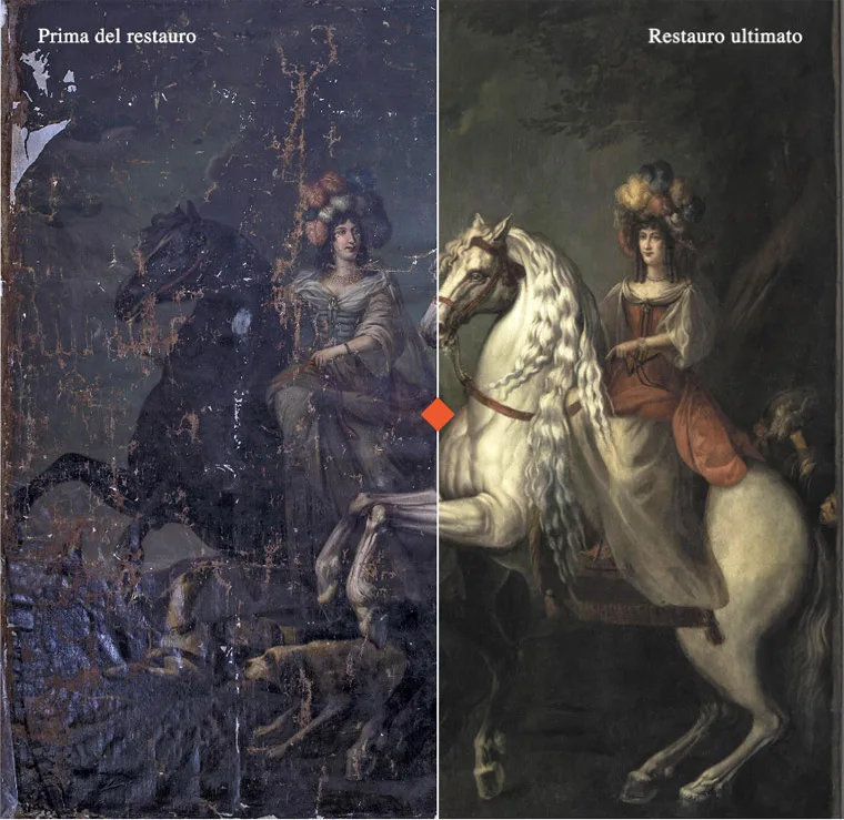 L'opera prima e dopo il restauro 