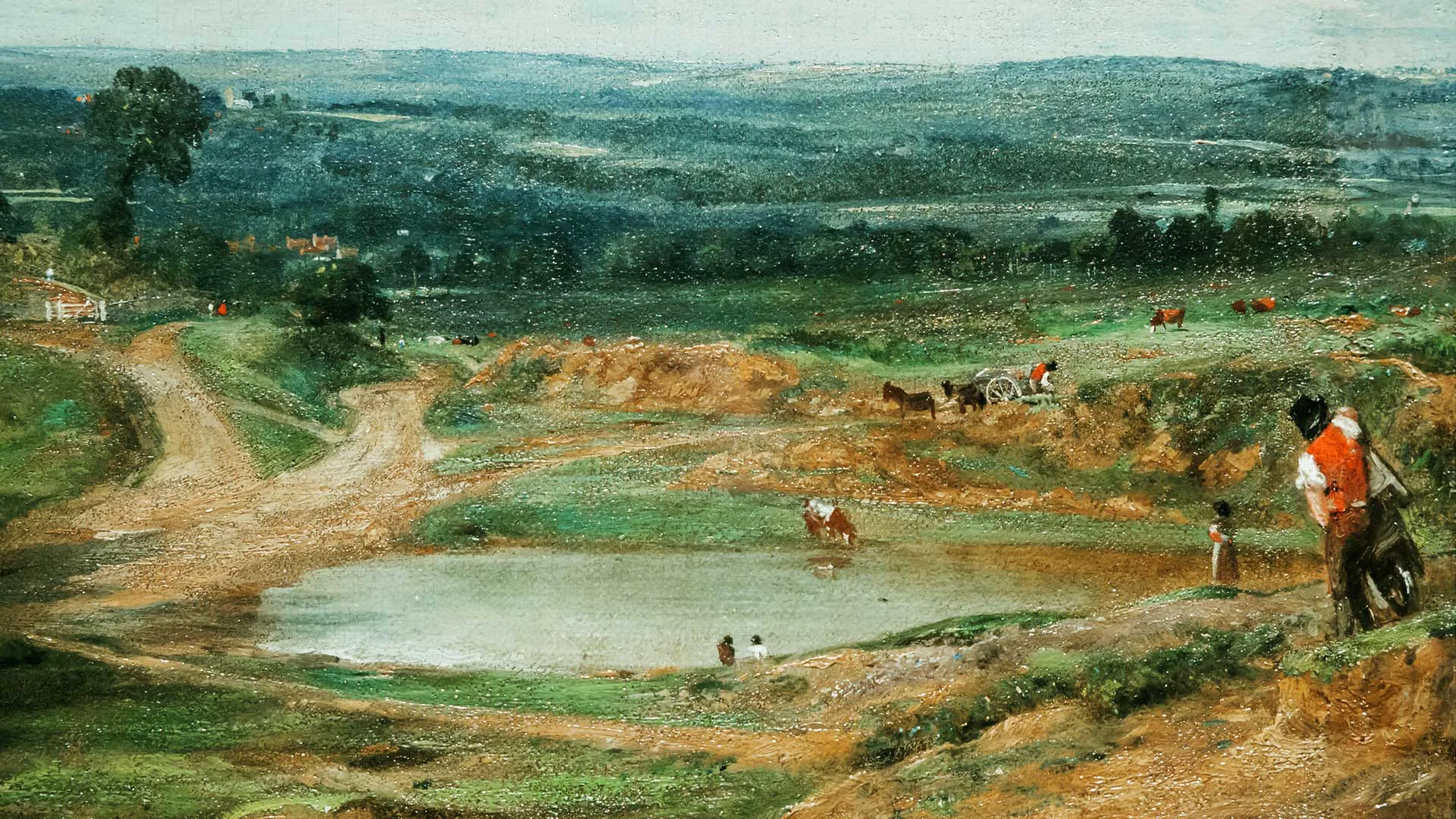 John Constable, Hampstead Heath, with the House called The Salt Box (La brughiera di Hampstead con la casa denominata Saltbox).Particolare