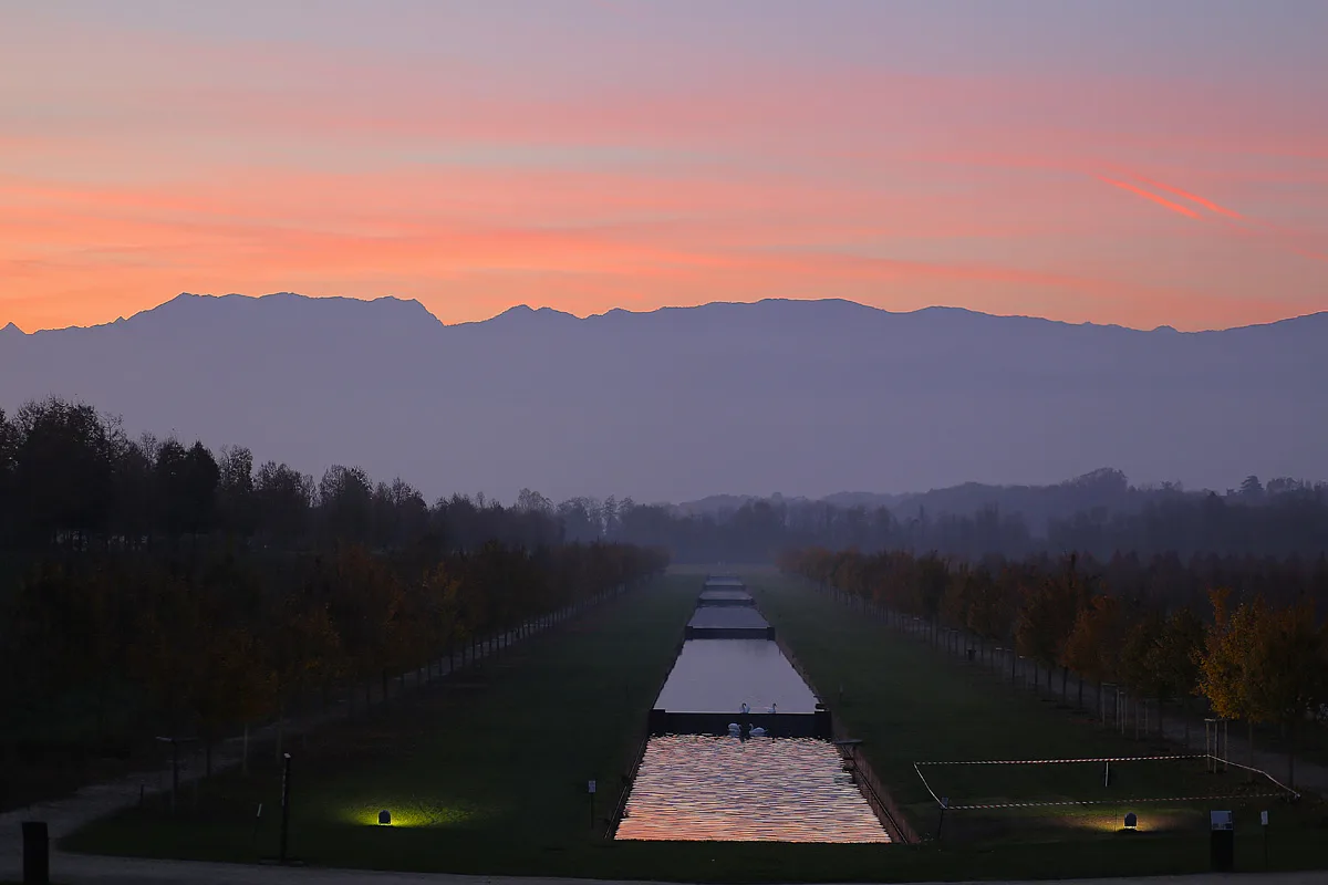 Tramonto sui Giardini della Reggia di Venaria