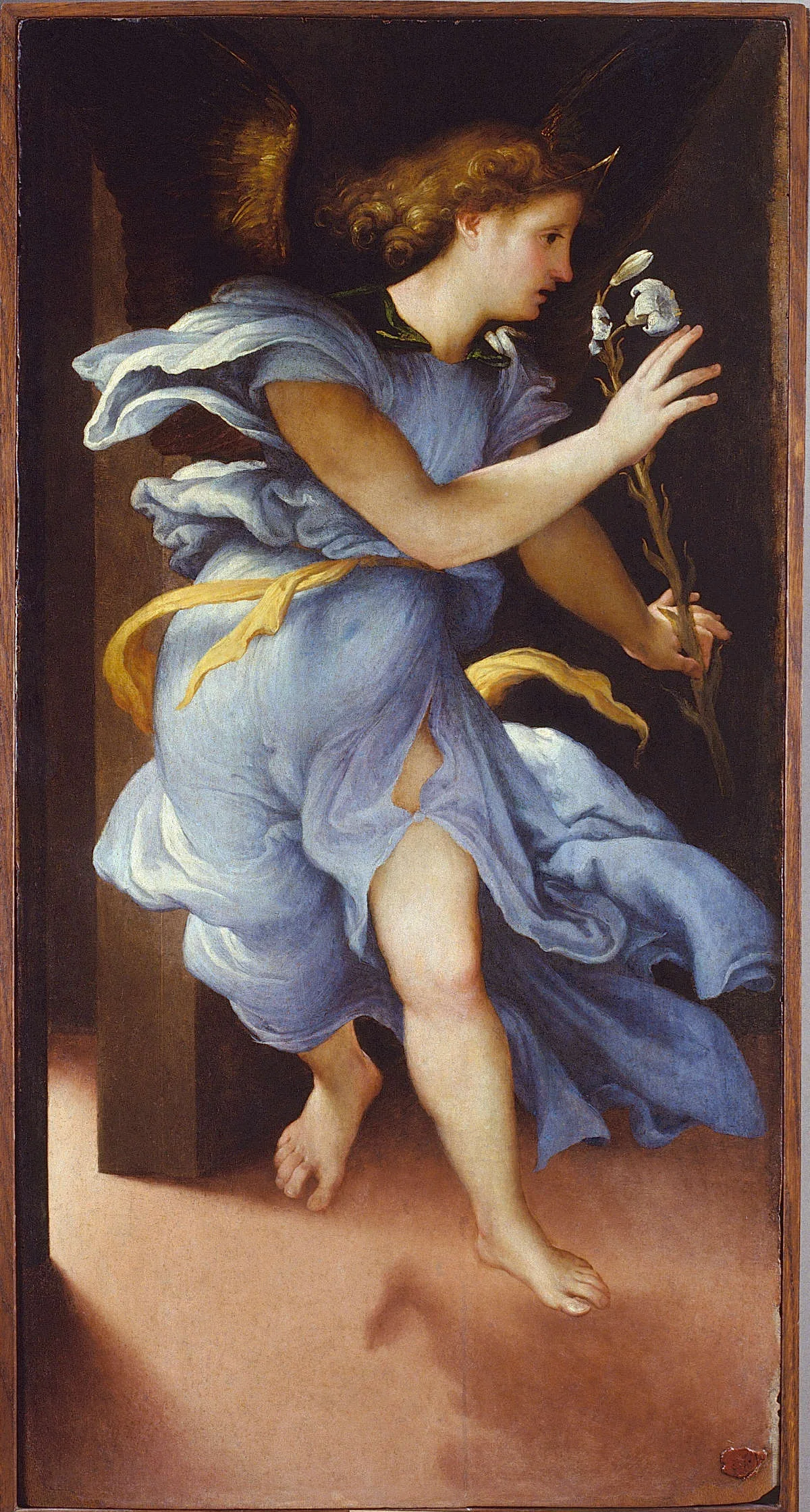 Lorenzo Lotto - Angelo Annunciante, particolare