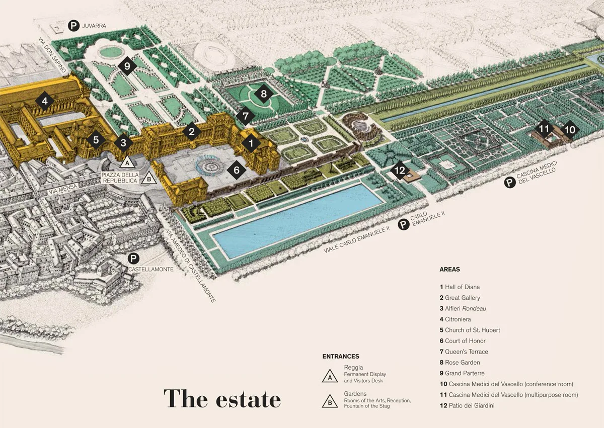 Map of the spaces of the Reggia