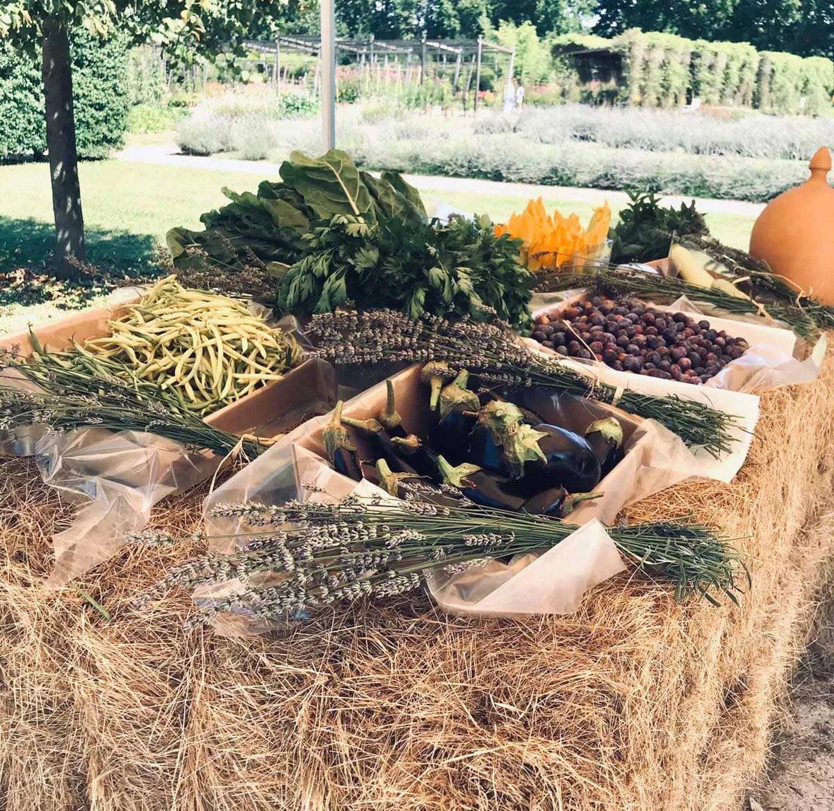 Le ceste con i prodotti del Potager per i visitatori