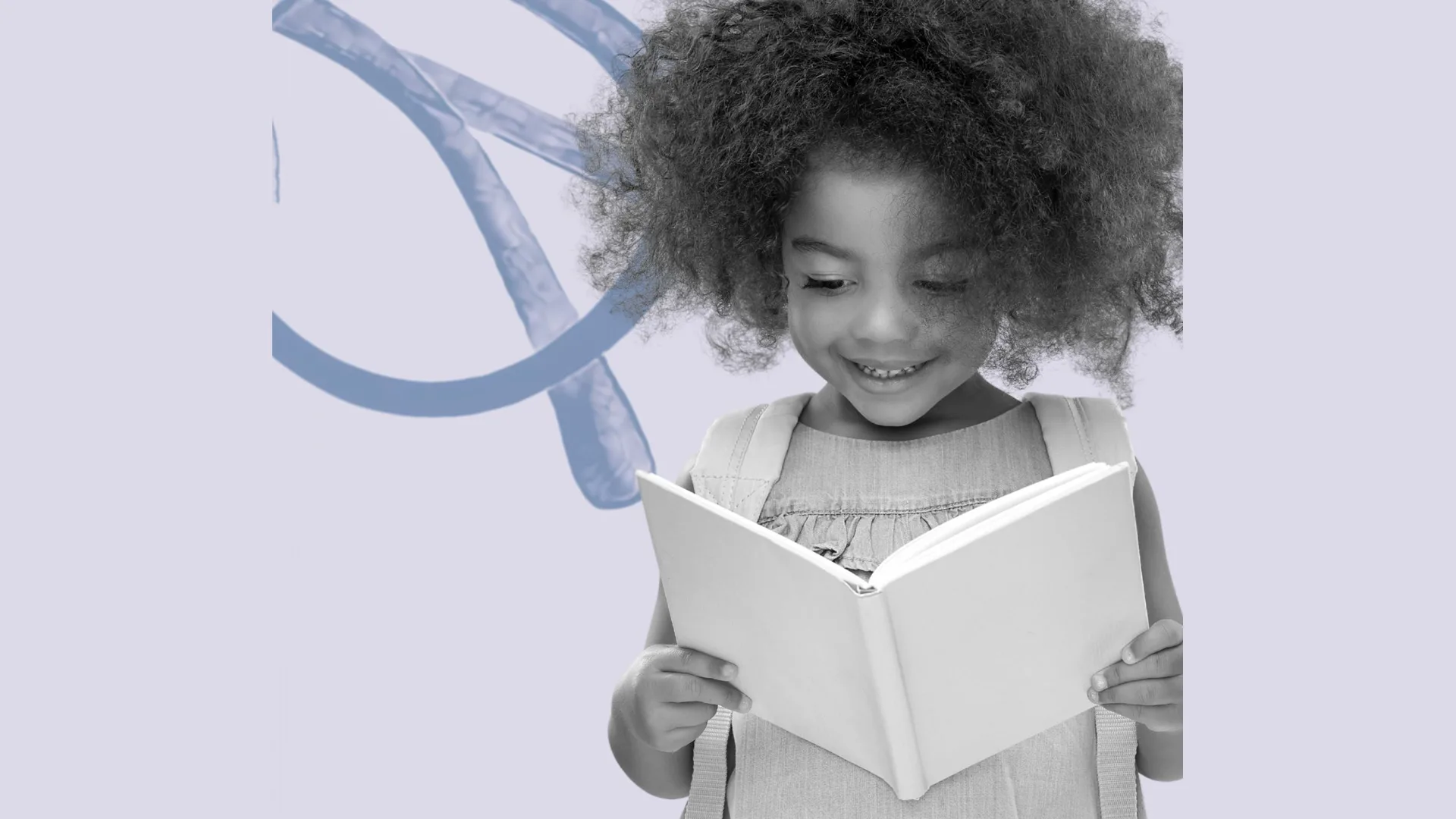 Bambina legge un libro