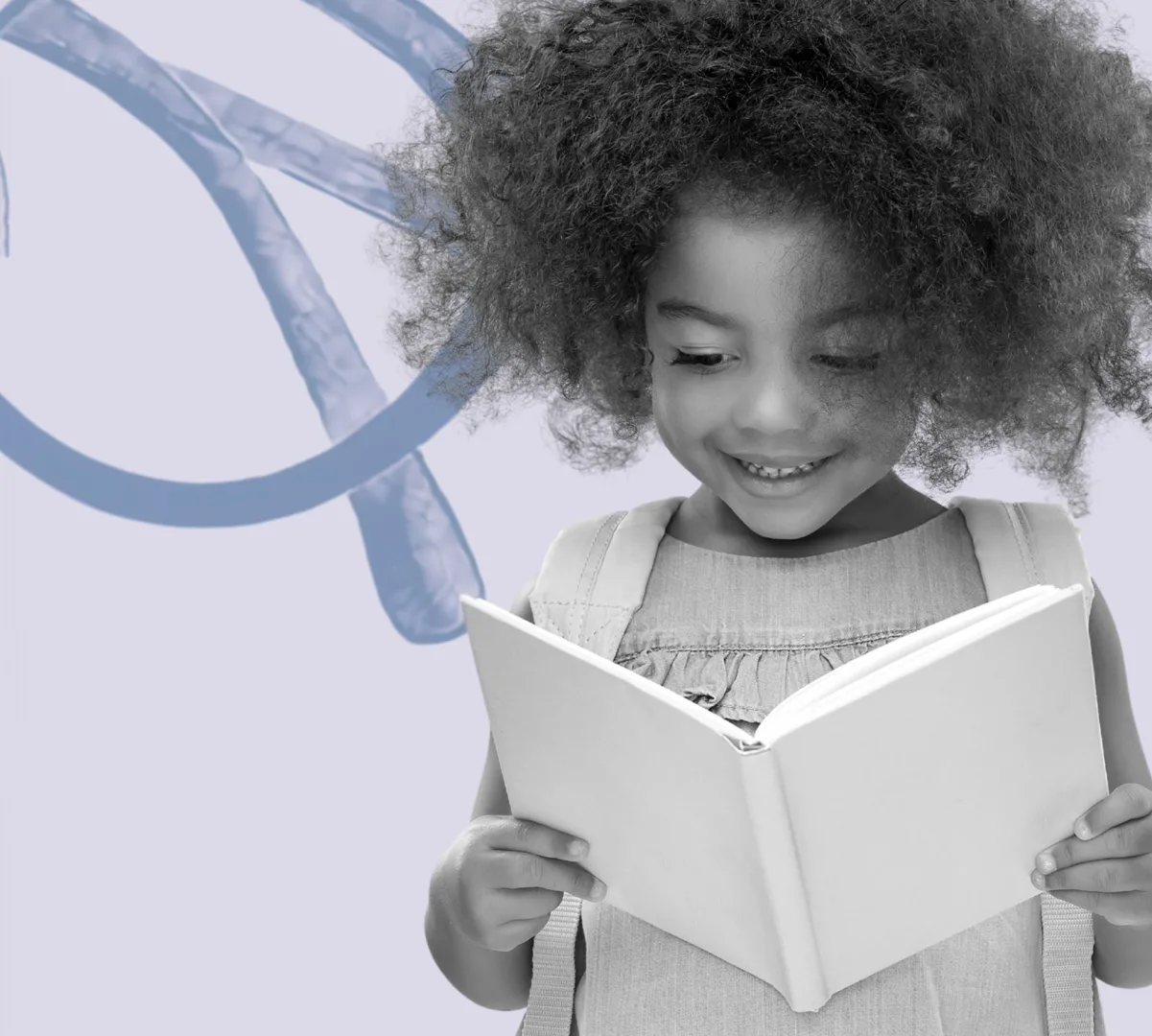 Bambina legge un libro