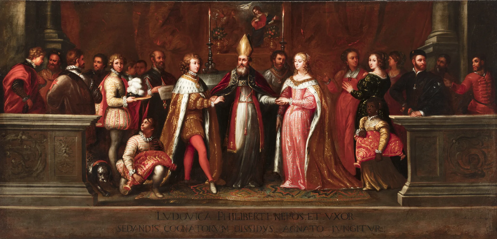 Agostino Santagostino, Le nozze di Iolanda Ludovica e Filiberto II di Savoia, 1660-1663, Olio su tela