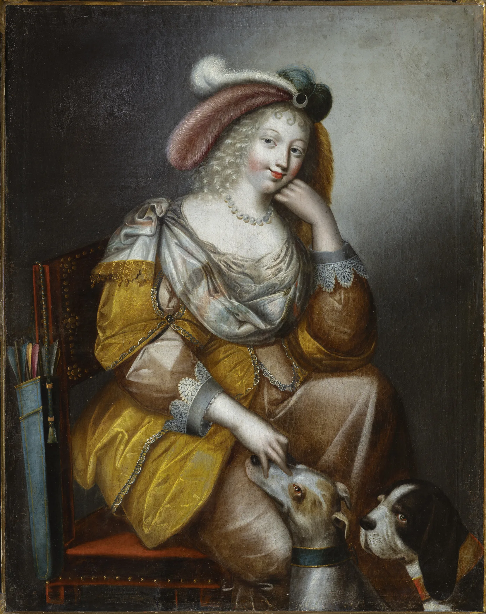 Ambito franco-piemontese, Maria Giovanna Battista di Savoia Nemours in veste di Diana (Le Vespre), 1650-1675, Olio su tela